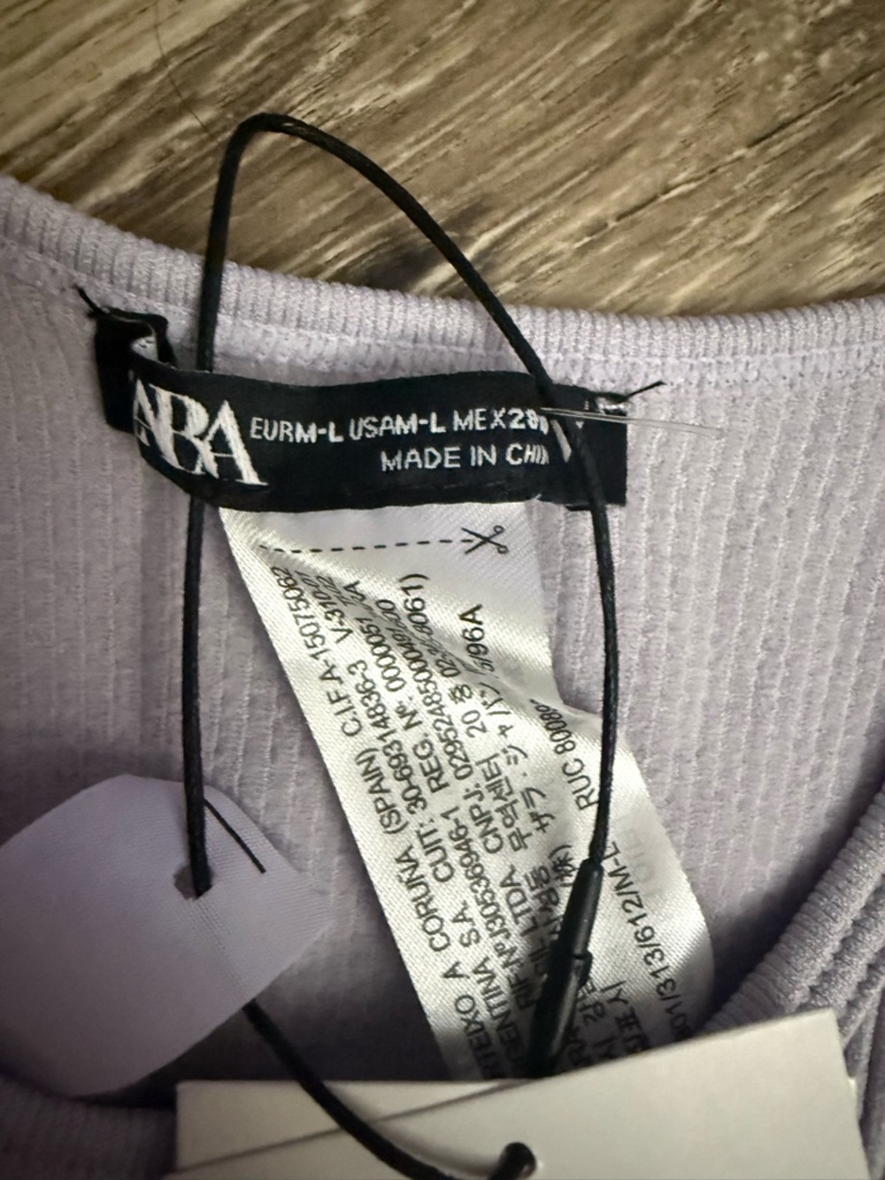 Zara Lilac Ribbed Cropped Tank - Picture 2 of 3